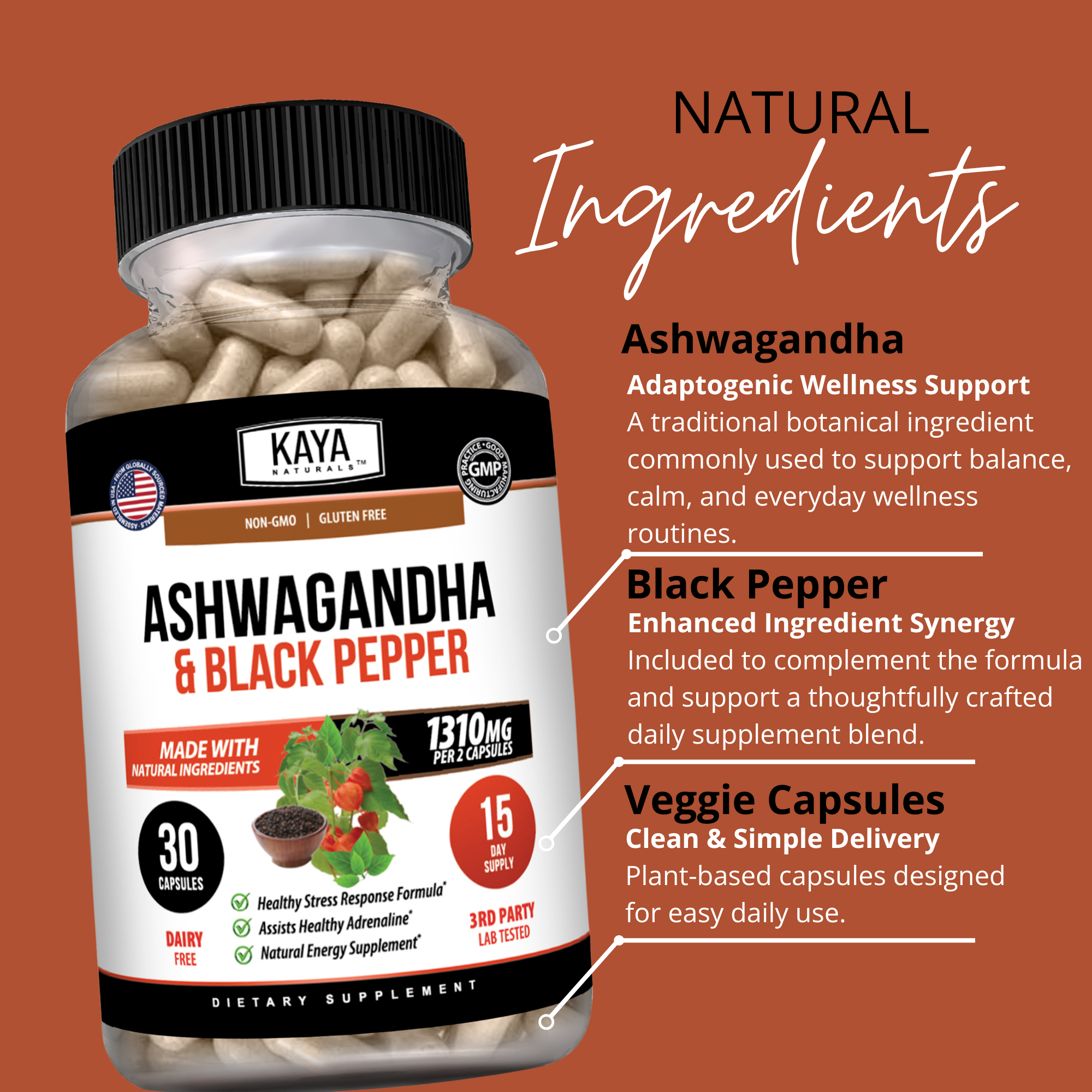 Ashwagandha with Black Pepper – Stress, Mood & Daily Wellness Support