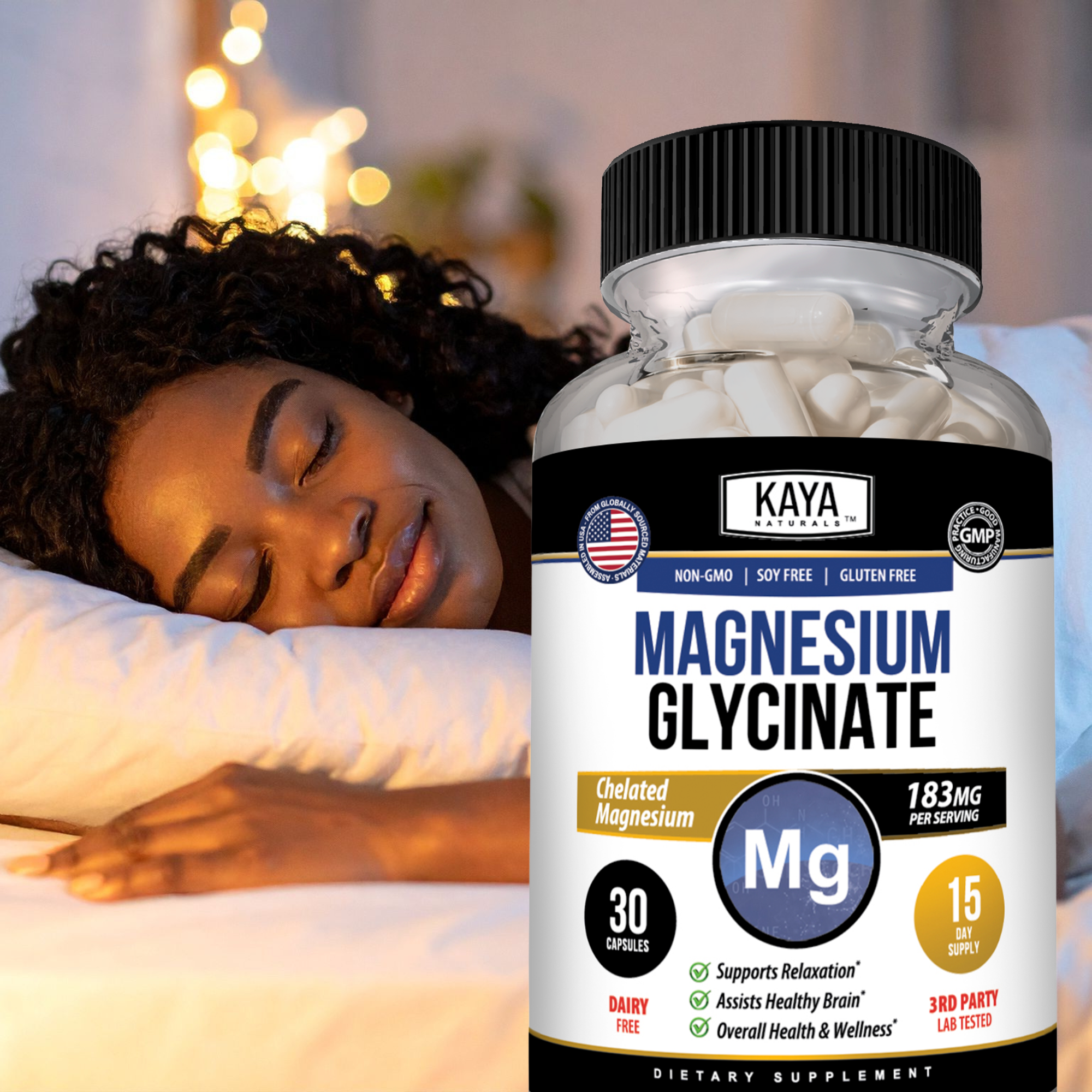 Magnesium Glycinate – Highly Absorbable Magnesium Supplement for Muscle, Relaxation & Daily Wellness Support