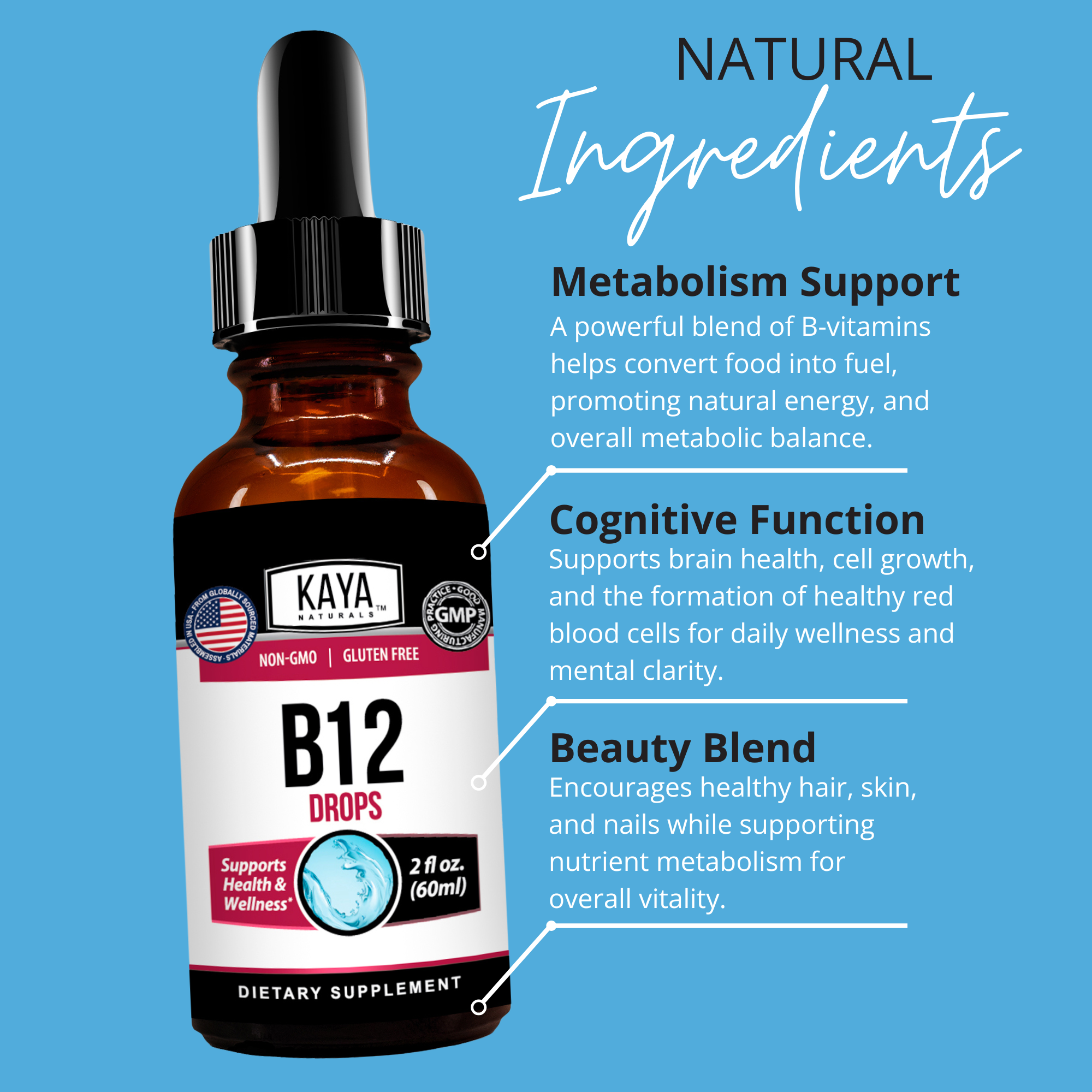 Vitamin B-12 Liquid Drops – Daily Energy & Metabolism Support