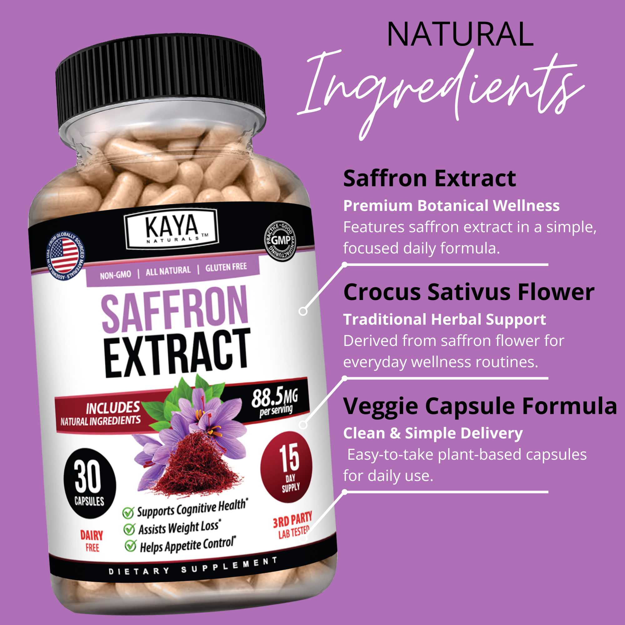 Saffron Extract Capsules - Bright Mood & Daily Balance