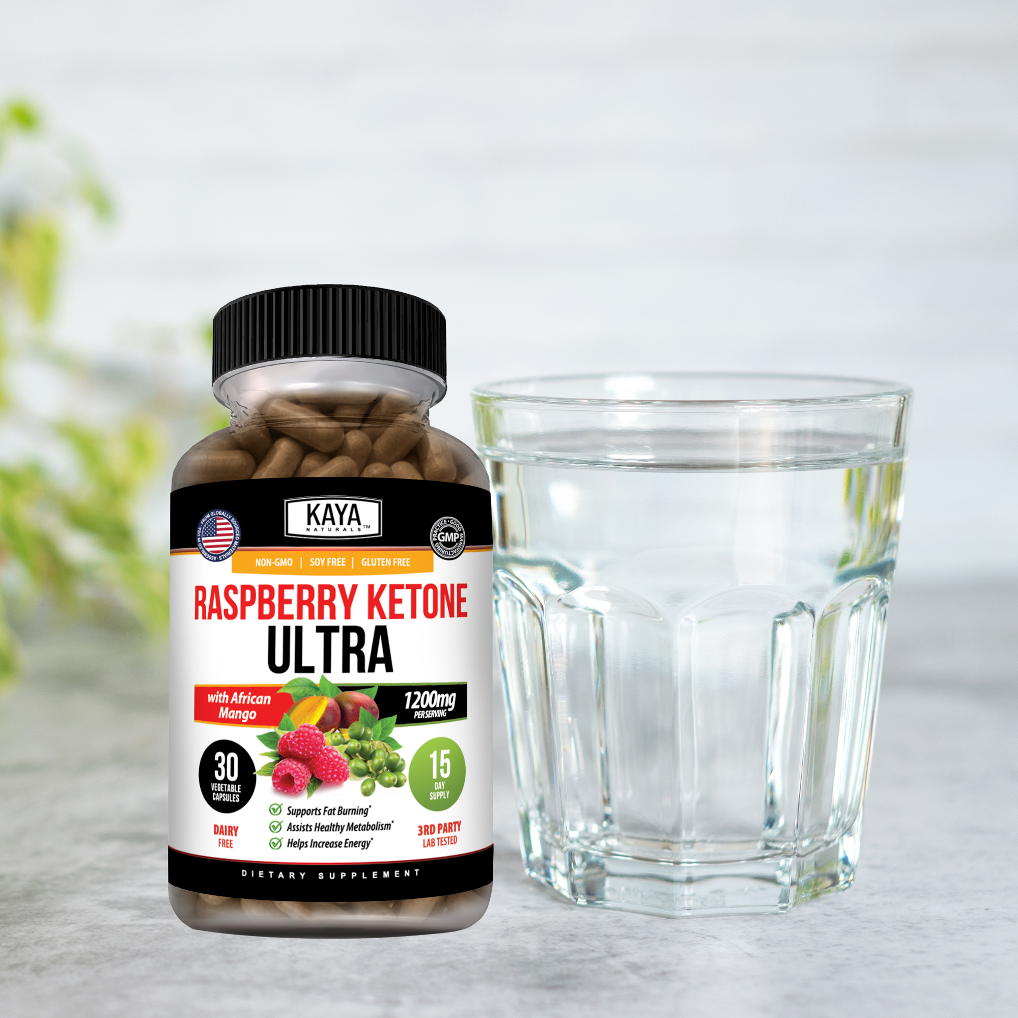 Raspberry Ketone Ultra – Metabolism & Weight Management Support – Energy & Appetite Control Formula – Daily Fat Burning Support