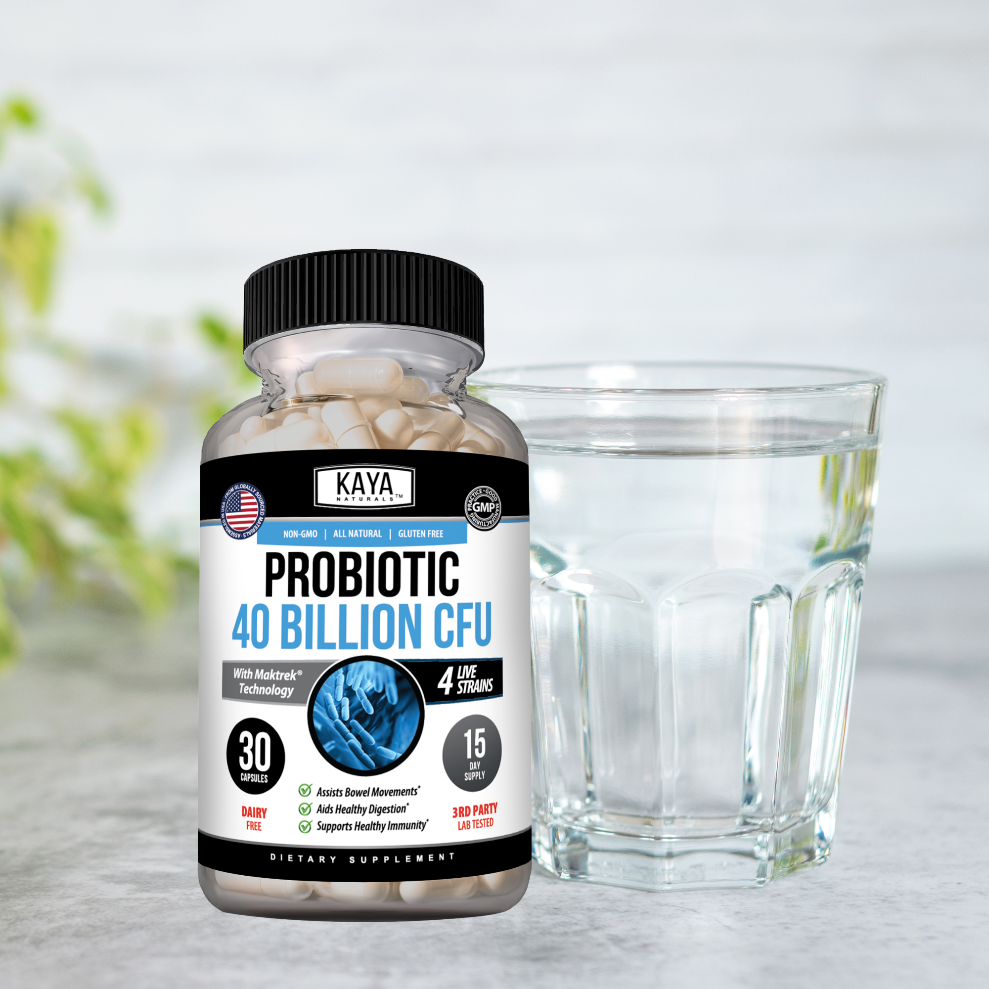 Probiotic 40 Billion CFU – Daily Gut Health & Digestive Support Supplement for Women & Men – Prebiotics + Probiotics