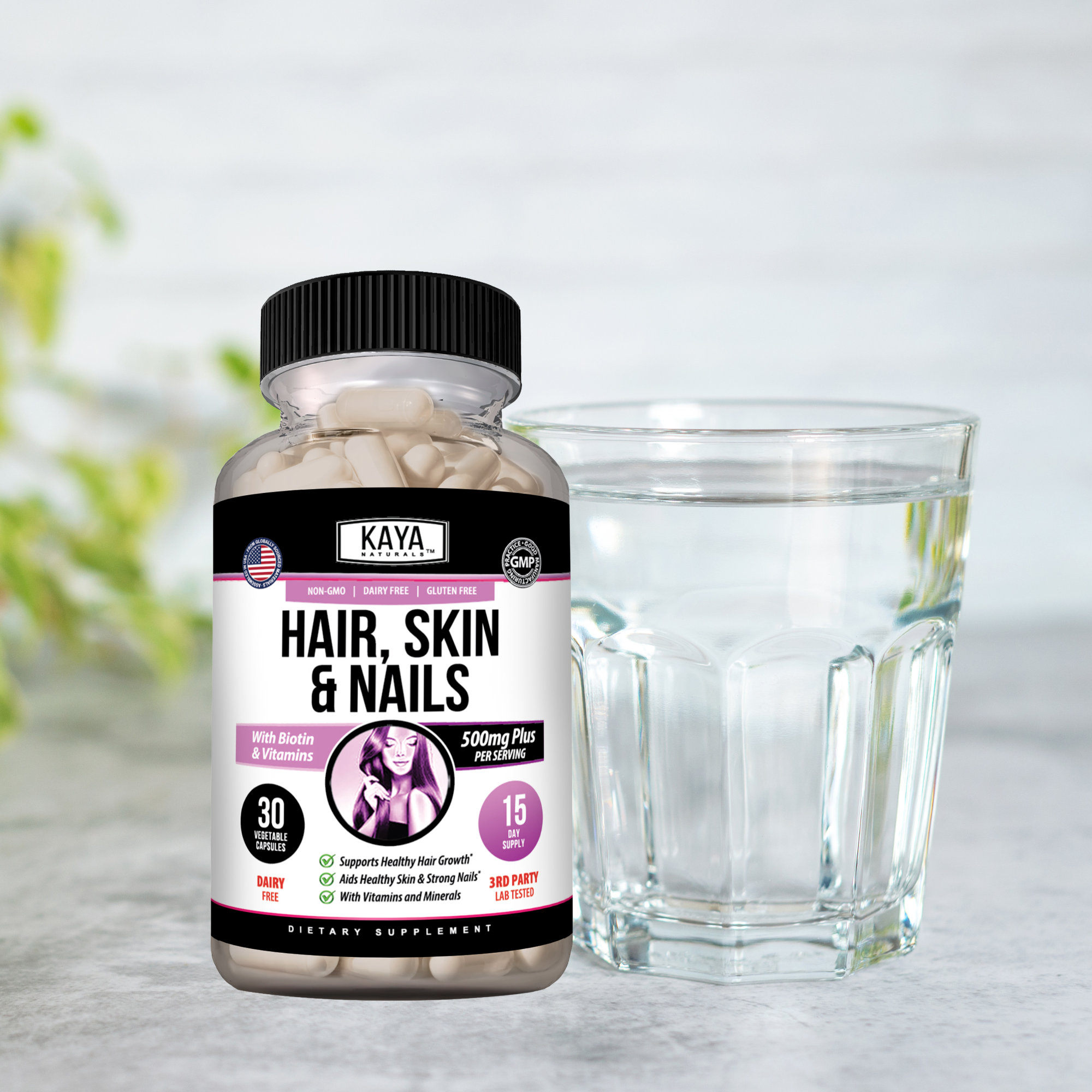 Hair Skin and Nails Supplement – Beauty Support for Strong Hair, Glowing Skin & Healthy Nails – Daily Beauty Formula for Women & Men