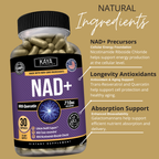 NAD+ Cellular Energy Support – Nicotinamide Riboside, Resveratrol, Quercetin & Absorption Blend for Healthy Aging & Vitality