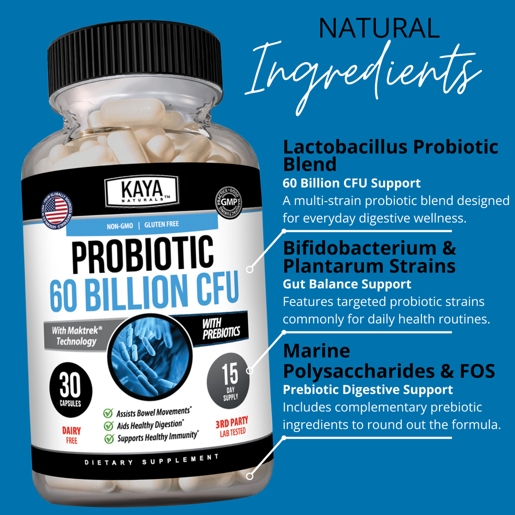 Probiotic 60 Billion CFU – Daily Gut Health & Digestive Support Supplement for Women & Men – Prebiotics + Probiotics (Copy)