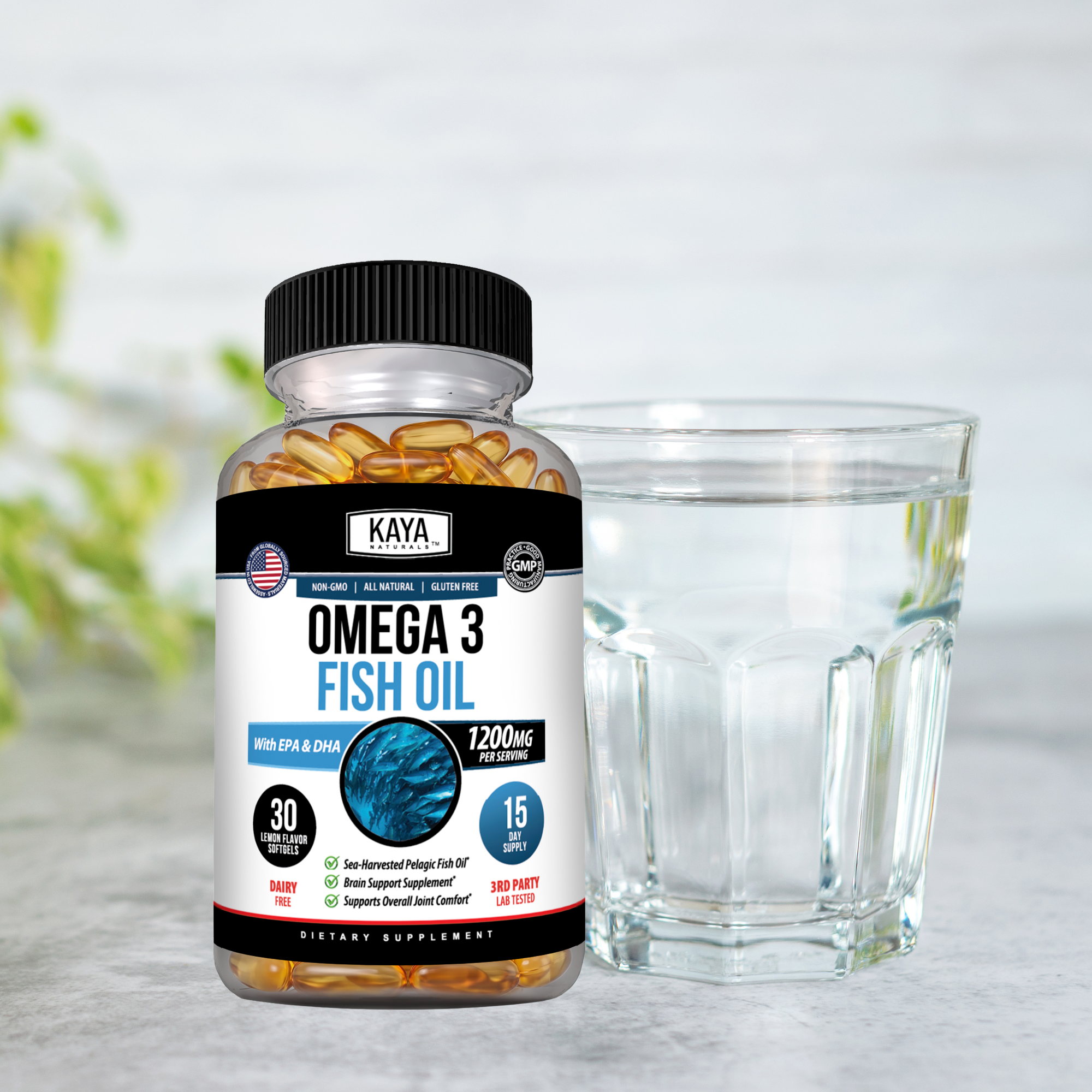 Omega-3 Fish Oil Softgels – EPA & DHA Daily Support – Heart, Brain & Joint Wellness – Easy-to-Swallow Softgels