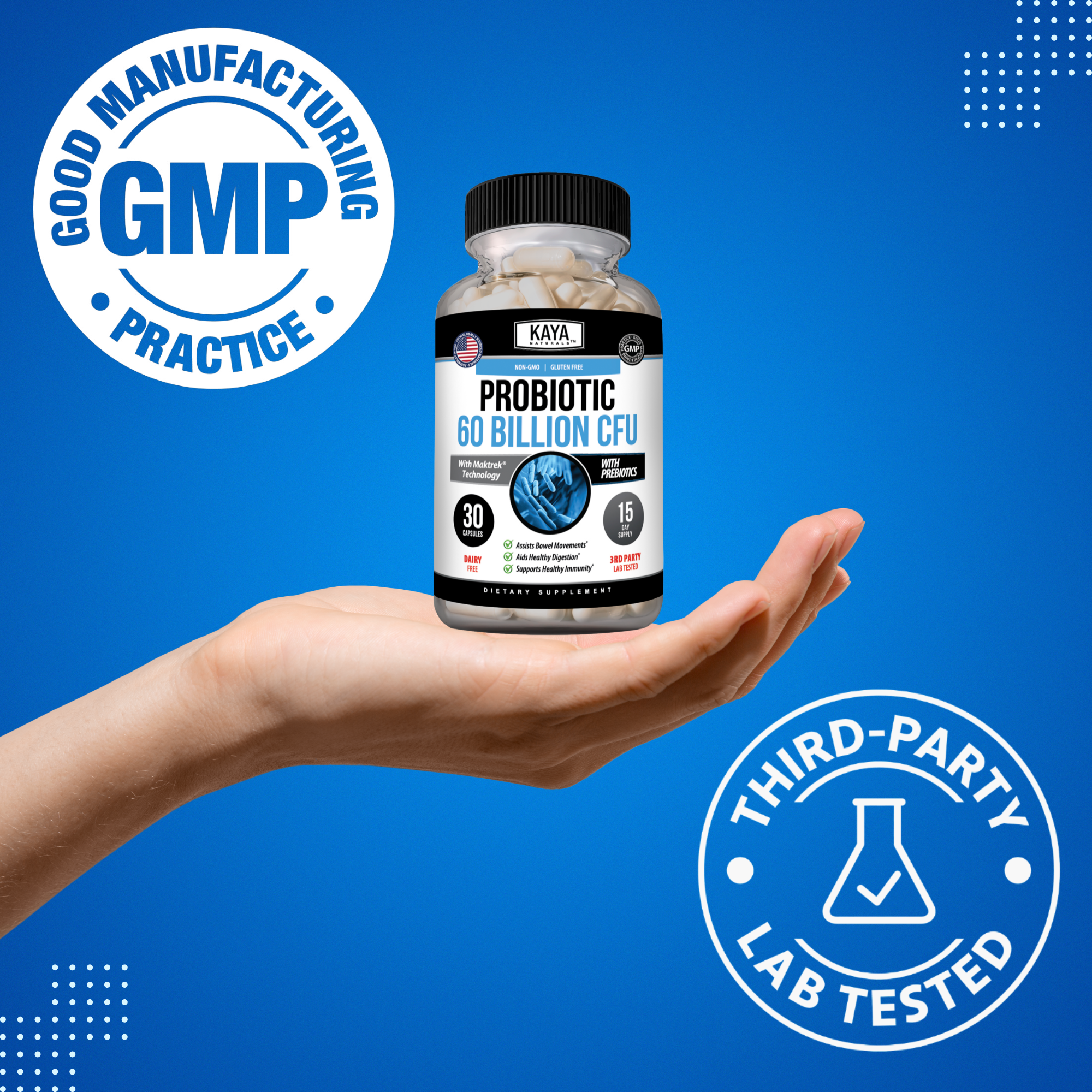 Probiotic 60 Billion CFU – Daily Gut Health & Digestive Support Supplement for Women & Men – Prebiotics + Probiotics (Copy)