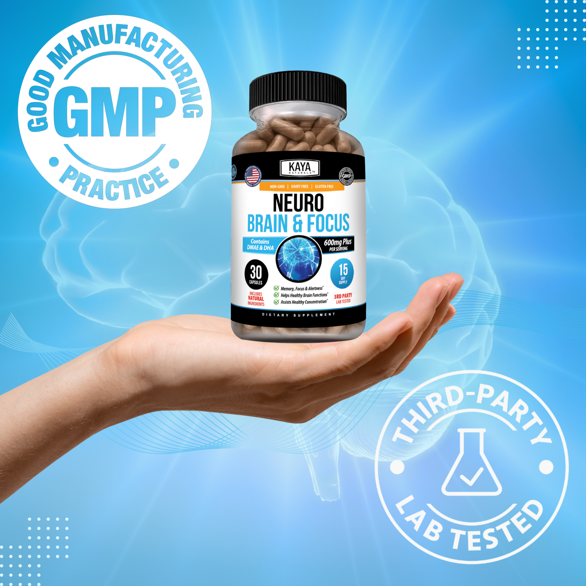 Neuro Brain & Focus – Memory, Focus & Mental Clarity Support – Daily Cognitive Wellness Formula – Energy & Concentration Support