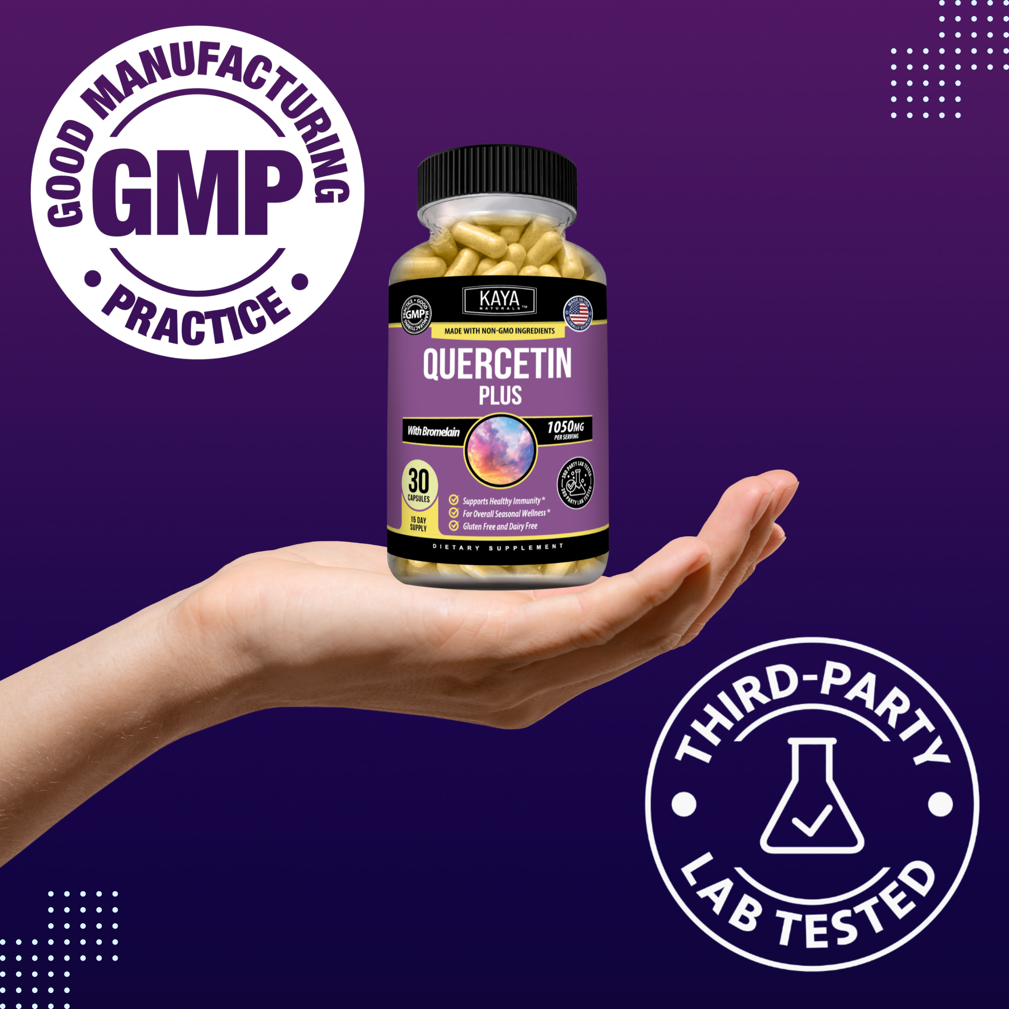 Quercetin Immune Support – Antioxidant Formula for Seasonal Wellness, Cellular Health and Daily Defense