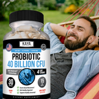 Probiotic 40 Billion CFU – Daily Gut Health & Digestive Support Supplement for Women & Men – Prebiotics + Probiotics