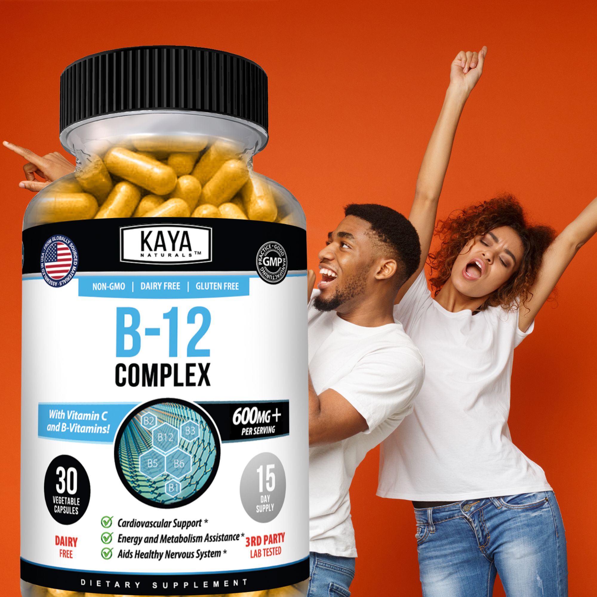Vitamin B-12 Supplement – Energy, Metabolism & Nervous System Support – Daily B12 for Men & Women