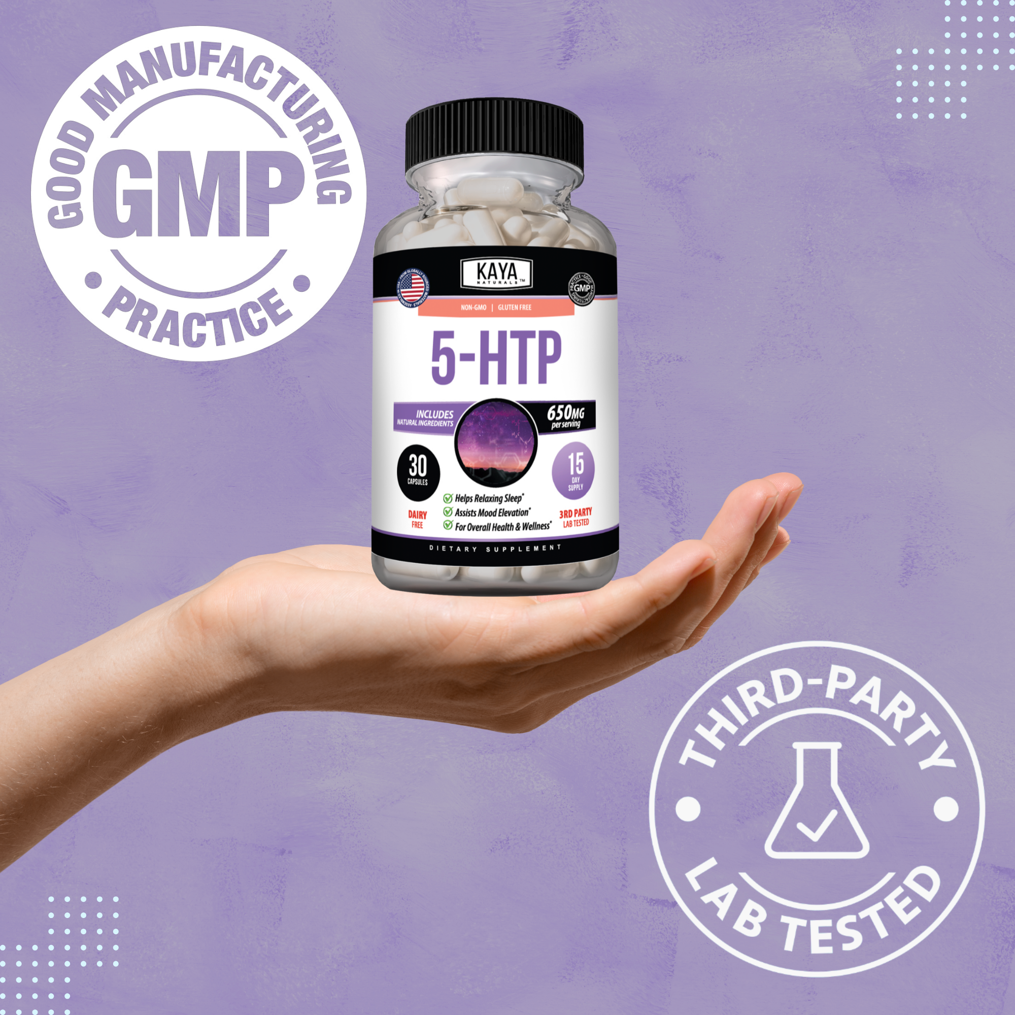 Kaya Naturals 5-HTP - Support for Calm, Balance & Everyday Wellness