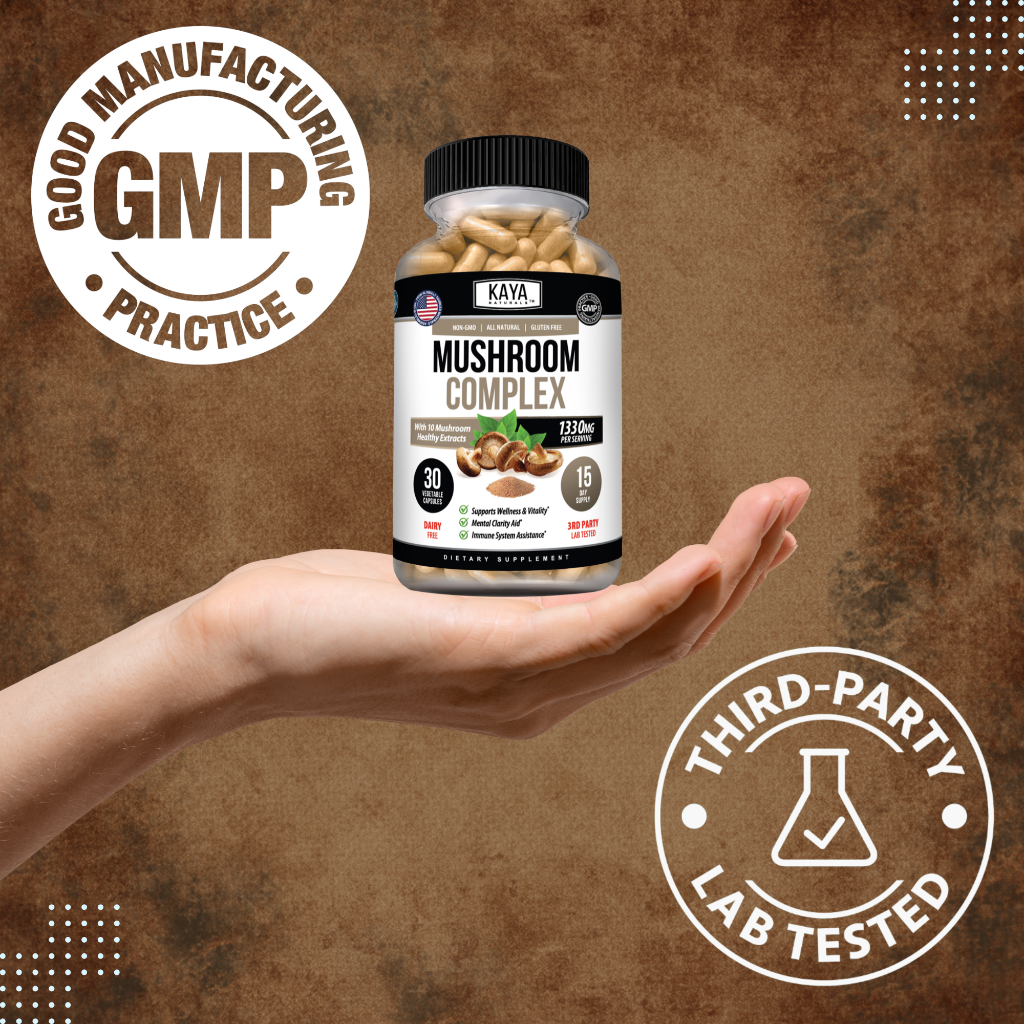 Mushroom Complex – Immune & Cognitive Support – Energy, Focus & Daily Wellness Blend – Multi Mushroom Formula