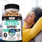 Kaya Naturals Daily Stress Support - Calm, Relaxation & Mood Balance Supplement Capsules