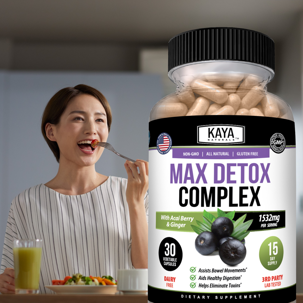 Max Detox Complete – Daily Cleanse & Digestive Support Supplement for Women & Men – Herbal Blend with Fiber & Probiotics