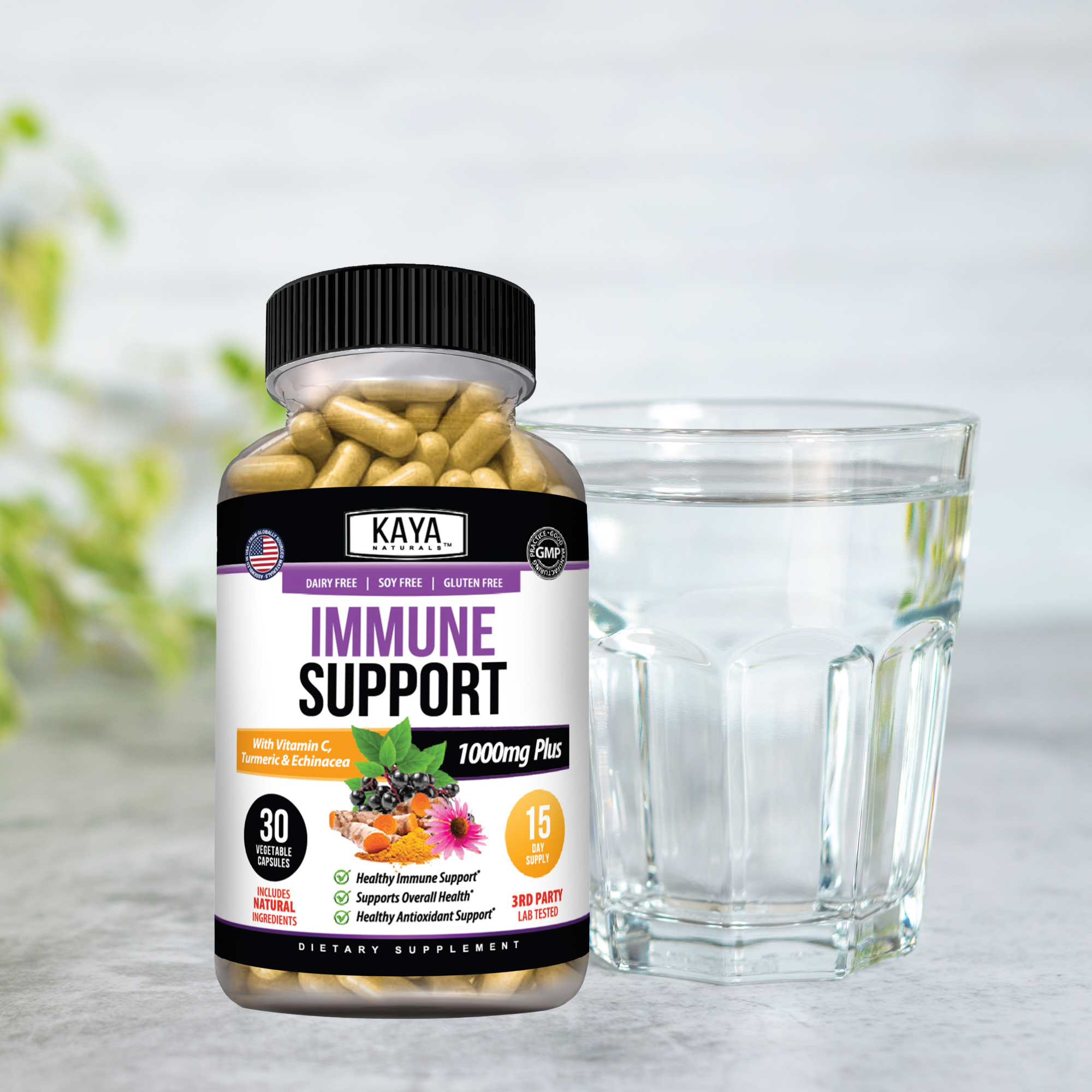 Immune Support Formula – Vitamin C, Zinc, Elderberry and Herbal Blend for Daily Defense and Wellness