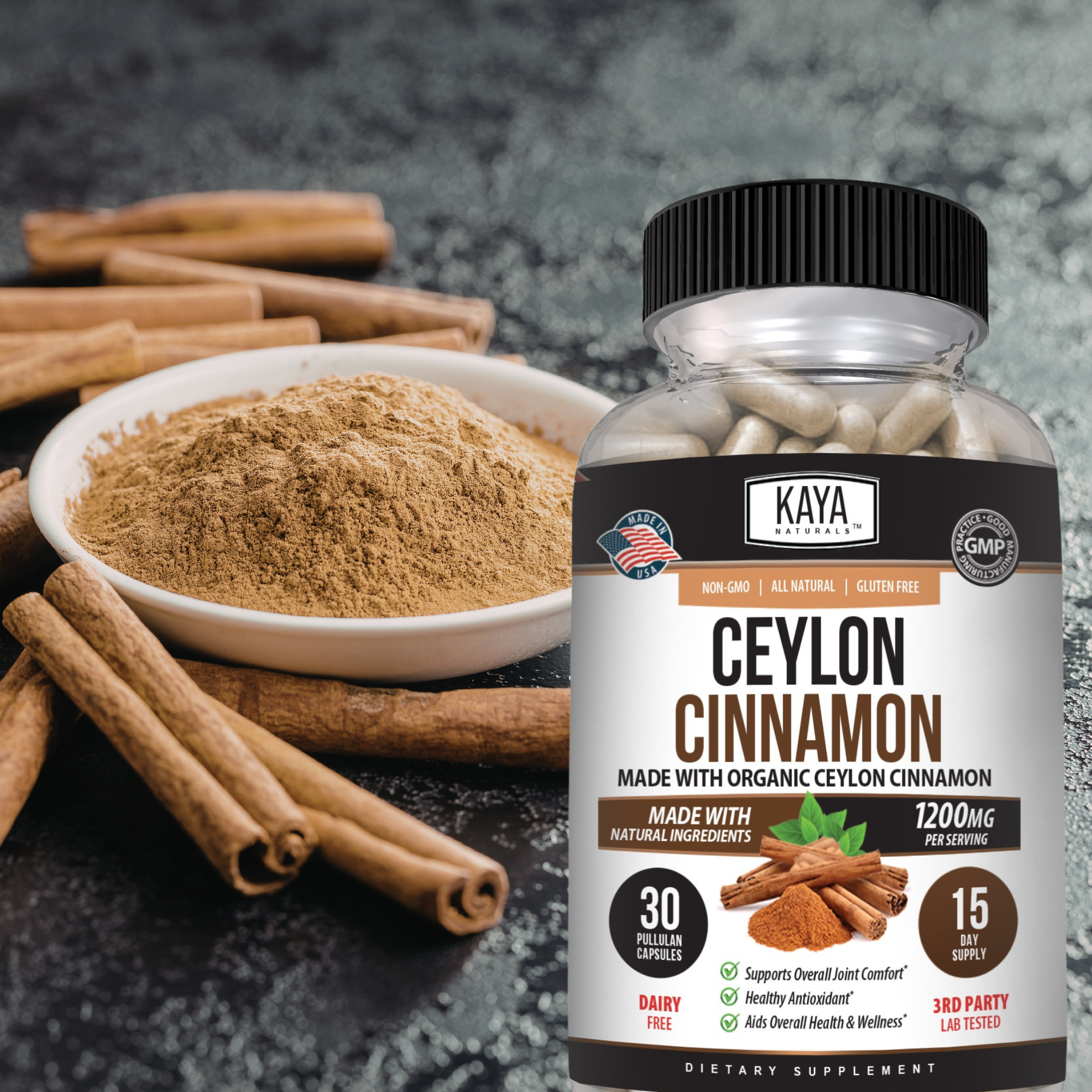 Ceylon Cinnamon Capsules – Daily Wellness & Metabolism Support Supplement – Premium Herbal Formula