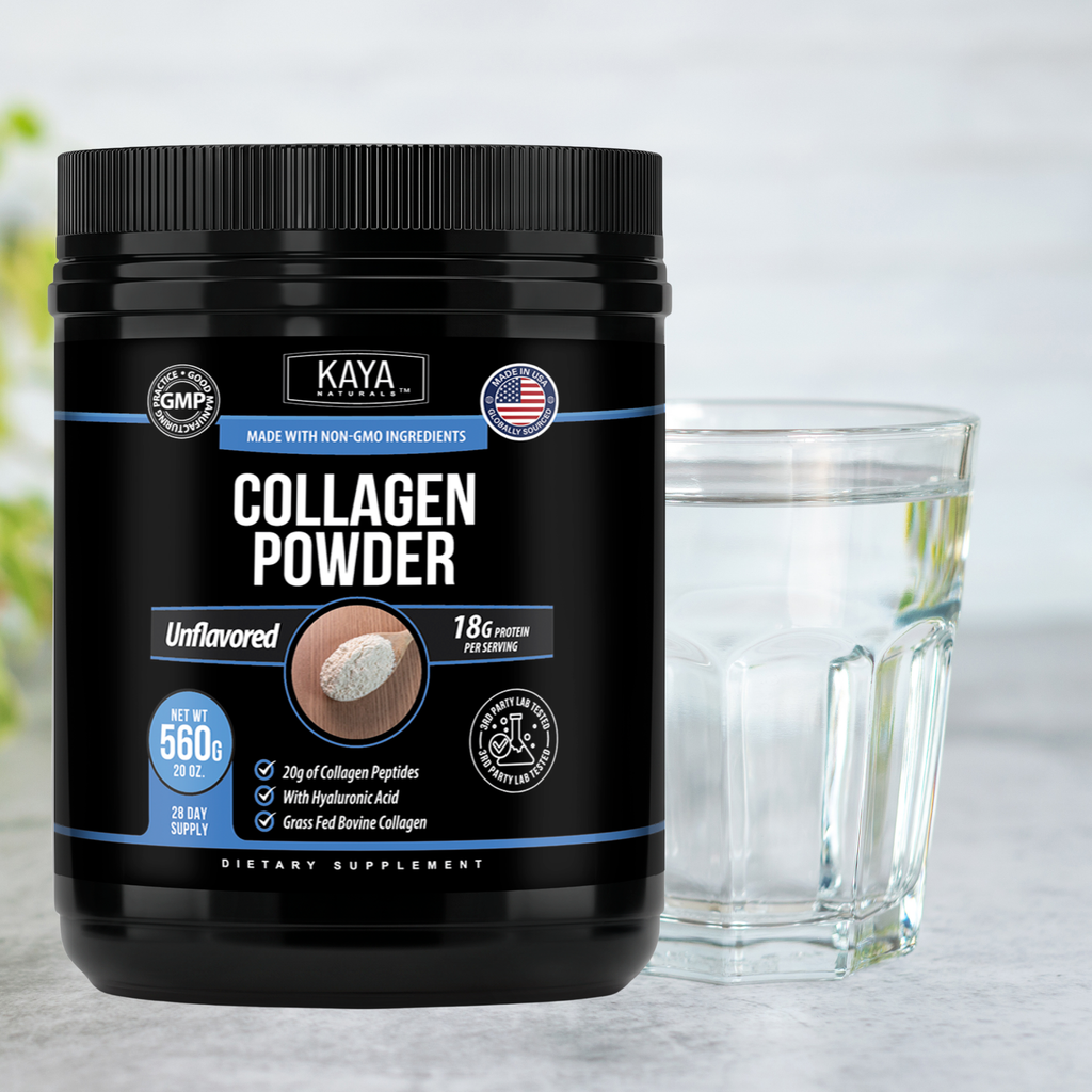 Kaya Naturals Collagen Powder for Hair, Skin & Nails Support, Daily Wellness & Beauty Supplement, Unflavored, 20 oz