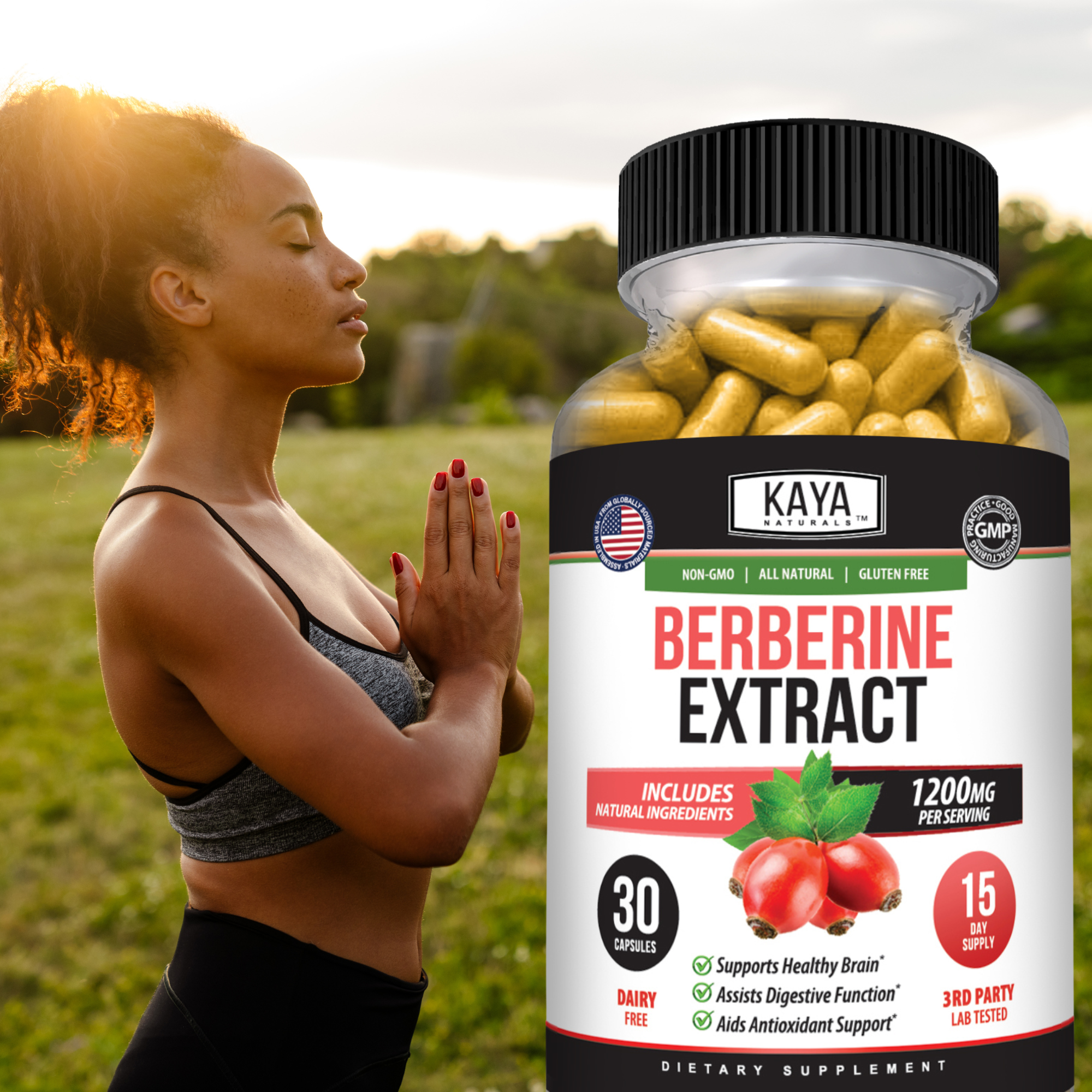 Berberine Extract – Metabolic Support Supplement – Daily Wellness & Balance – 1200mg Per Serving
