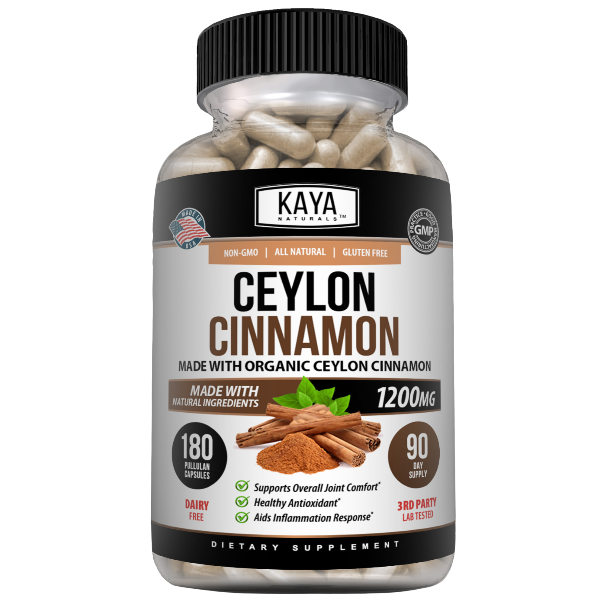 Ceylon Cinnamon Capsules – Daily Wellness & Metabolism Support Supplement – Premium Herbal Formula