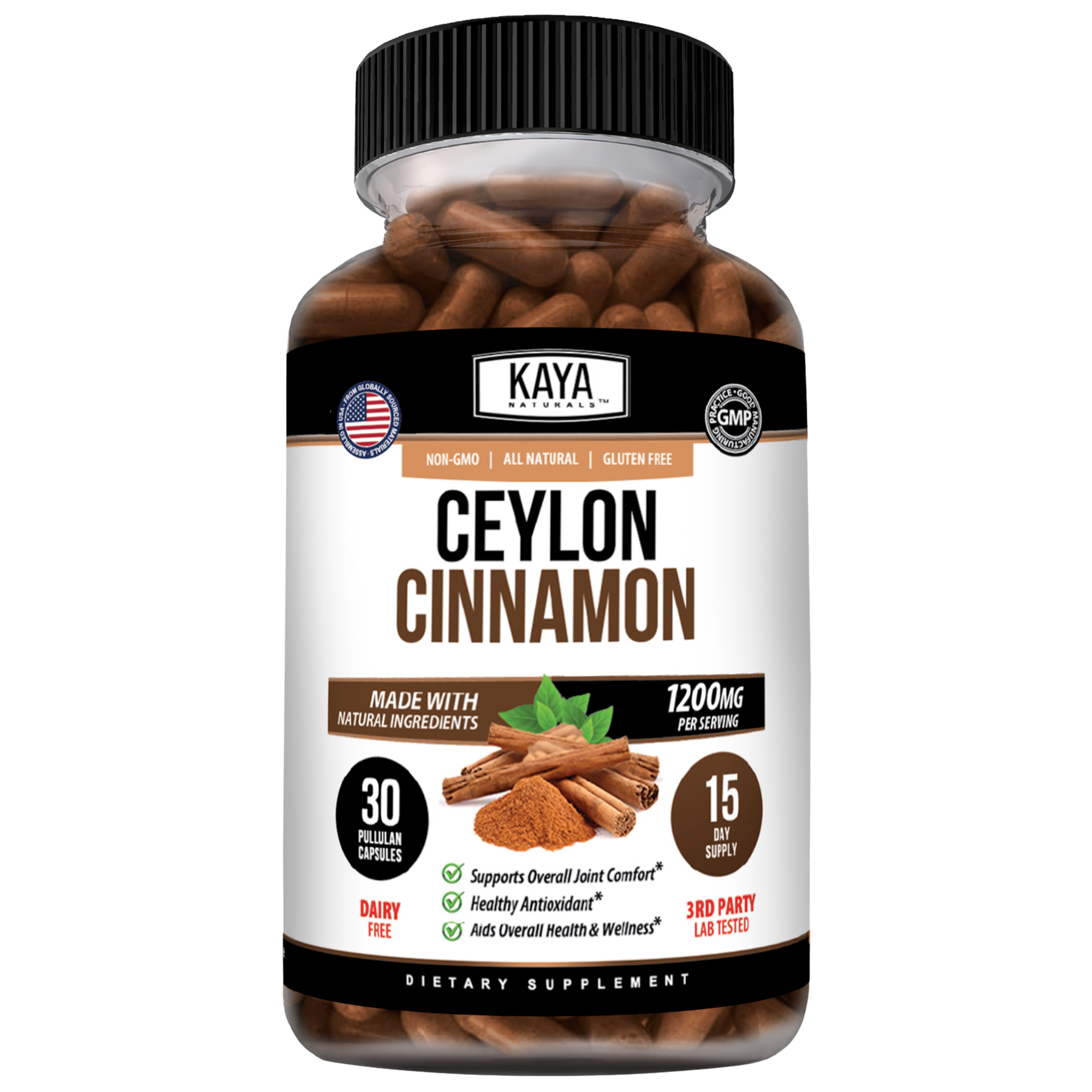 Ceylon Cinnamon Capsules – Daily Wellness & Metabolism Support Supplement – Premium Herbal Formula